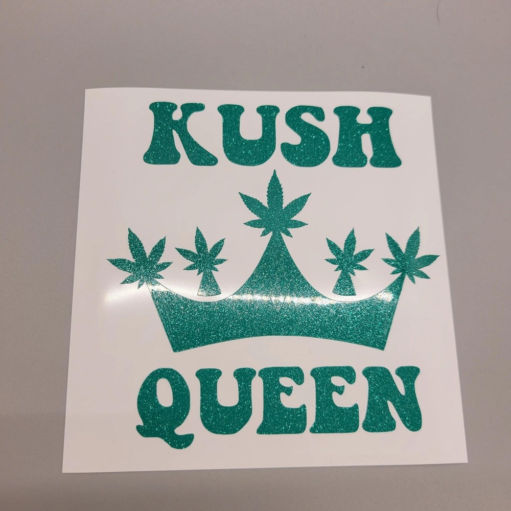 Kush Queen Cannabis Vinyl Sticker, Auto Decal, Stoner